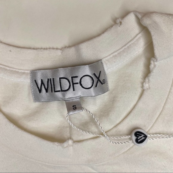 WILDFOX Magazine Lovers Love & Ice Cream Ivory Red Graphic T-Shirt NWT Crewneck - Picture 2 of 9